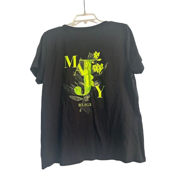 NWOT Women's Black Short Sleeve Tee Shirt Mary J Blige Performer Singer Size XL - Picture 2 of 5